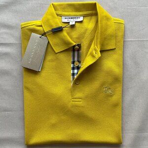 Burberry London Men's New Casual Yellow Color Polo Shirt Small Size